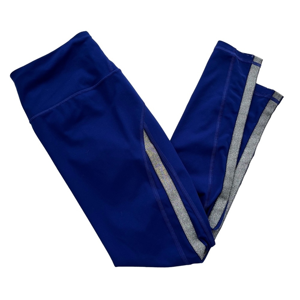 Victorias Secret Sport Womenโs S Royal Blue Silverโ Mesh Knockout Tight Leggings